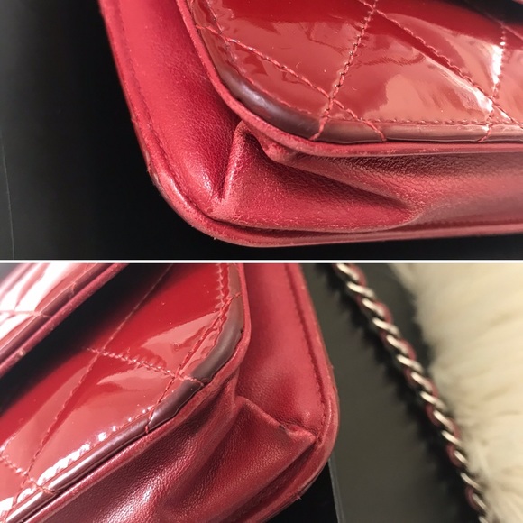 ❤️SOLD❤️ CHANEL Quilted Red Patent Leather WOC - Picture 10 of 16